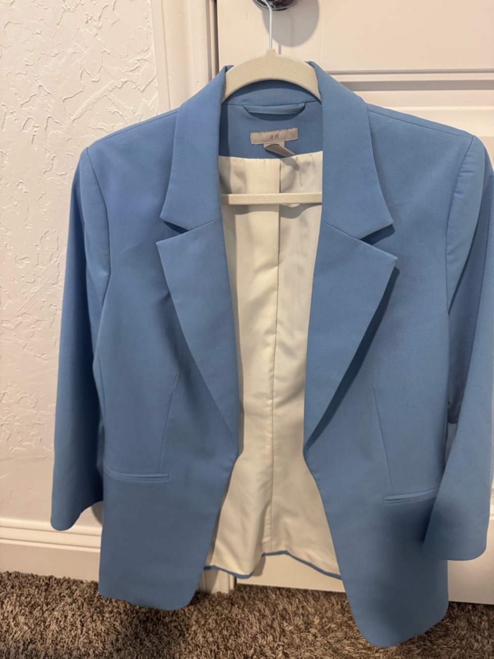 H&M Pastel Blue Women's Open-Front Blazer
